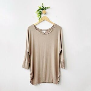 Garnet Hill Very Soft Viscose Blend Ruched Side Top